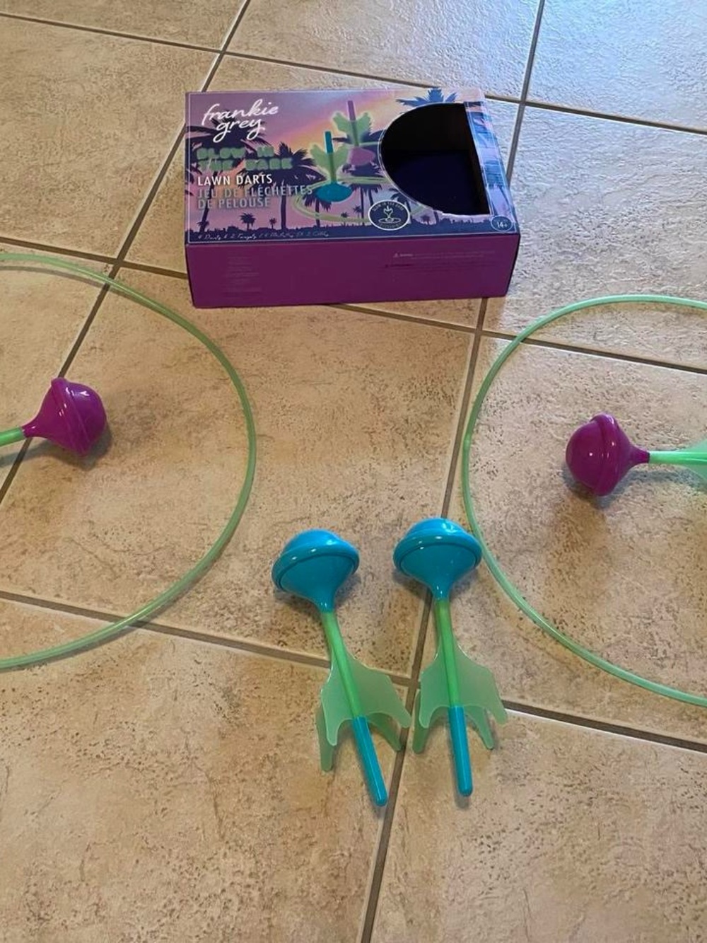 Outdoor Lawn Darts Game - Teal, Purple, Green